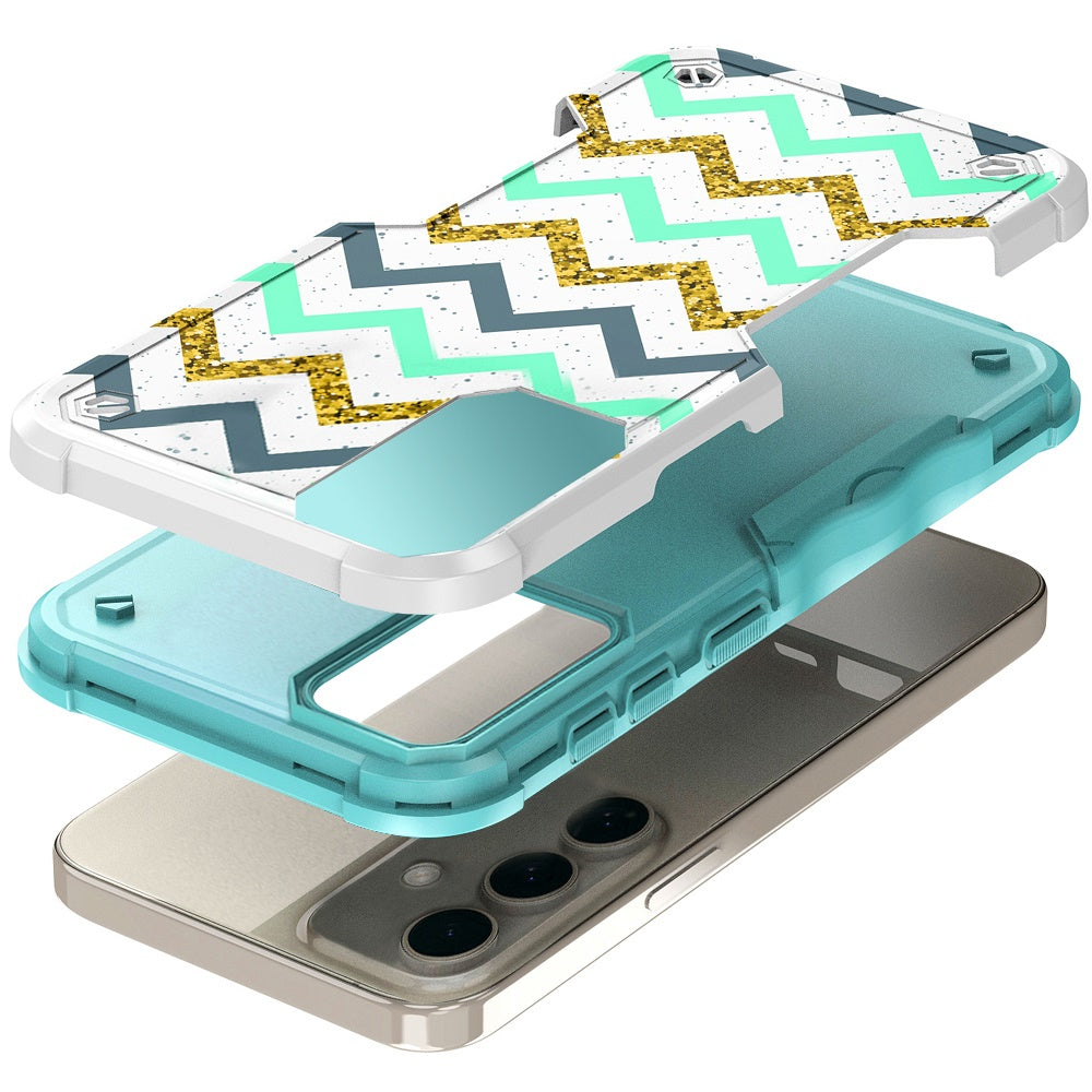 For Samsung Galaxy A35 Exquisite Design Hybrid Shock Protection Durable Grip Stylish Finish Hard PC Armor Case Cover ZigZag