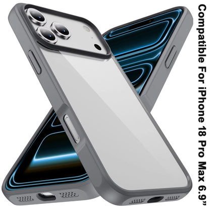 Phone Case for Apple iPhone 18 Pro Max Transparent Thick 2.0mm Hybrid Shockproof Rubber TPU Protective Slim Fit Grip Durable Clear HQ Design Cover