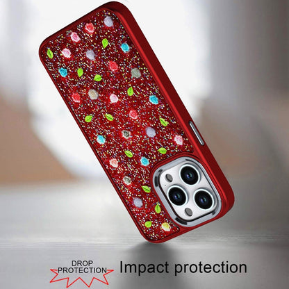 For Apple iPhone 11 Floral Design Embedded Glass Diamond Fancy Fashion Glitter Bling Sparkly Hybrid Rugged TPU Bumper Case Cover