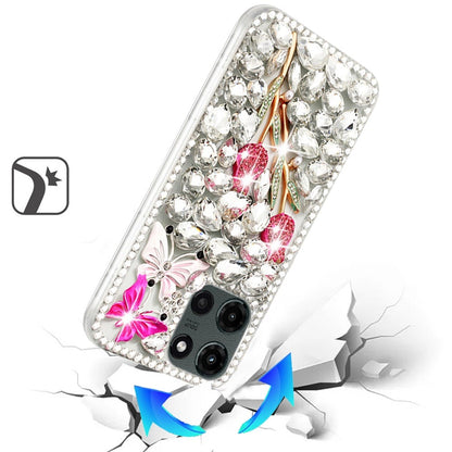 For Motorola Moto G Stylus 5G 2026 /2025 Bling Crystal 3D Full Diamonds Luxury Sparkle Rhinestone Hybrid Protective Case Cover Crystal Exquisite Garden