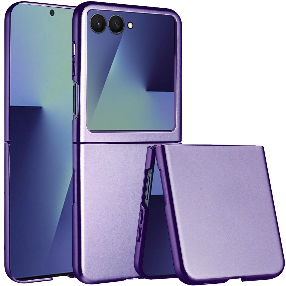 For Samsung Galaxy Z Flip 7 Snap-On Flip Premium Matte Finish Slim Lightweight Protective PC + Rubber TPU Hard Shell Case Cover