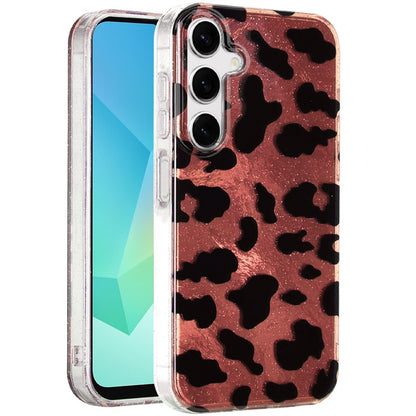 For Samsung Galaxy S25 EDGE Glitter Leopard, Fashion Design Animal Skin Print Slim IMD TPU Dual Layer Shockproof Protective Case Cover Beauty Leopard