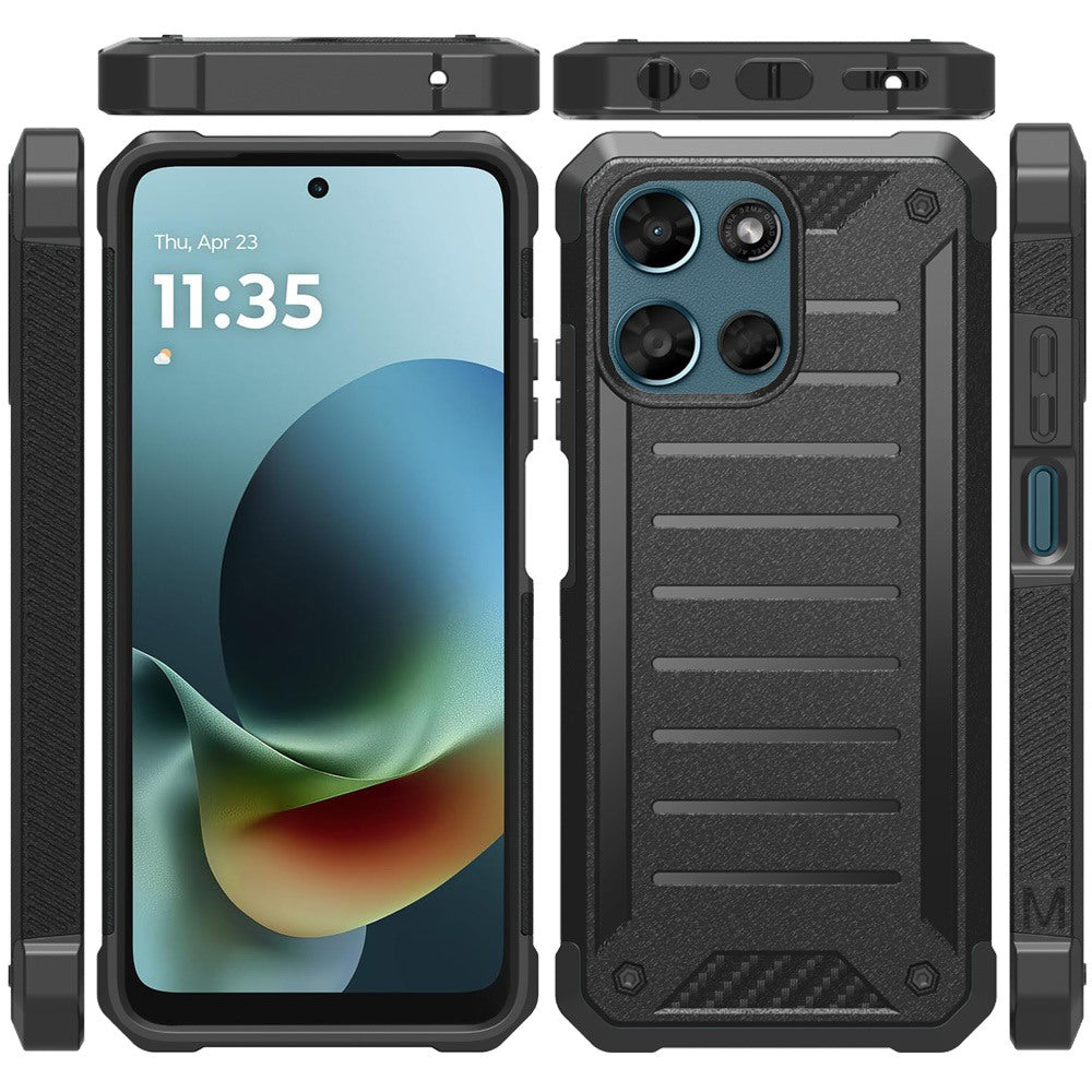 For Motorola Moto G 5G 2026/2025 Tough Lined Design Hybrid Shockproof Protective Rugged TPU Hard PC with Durable Grip Case Cover