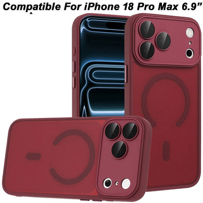 Phone Case for Apple iPhone 18 Pro Max Matte Frosted Magnetic Back Hybrid Hard PC Soft TPU Camera Protection Slim Shock Absorbing Anti Fingerprint Cover