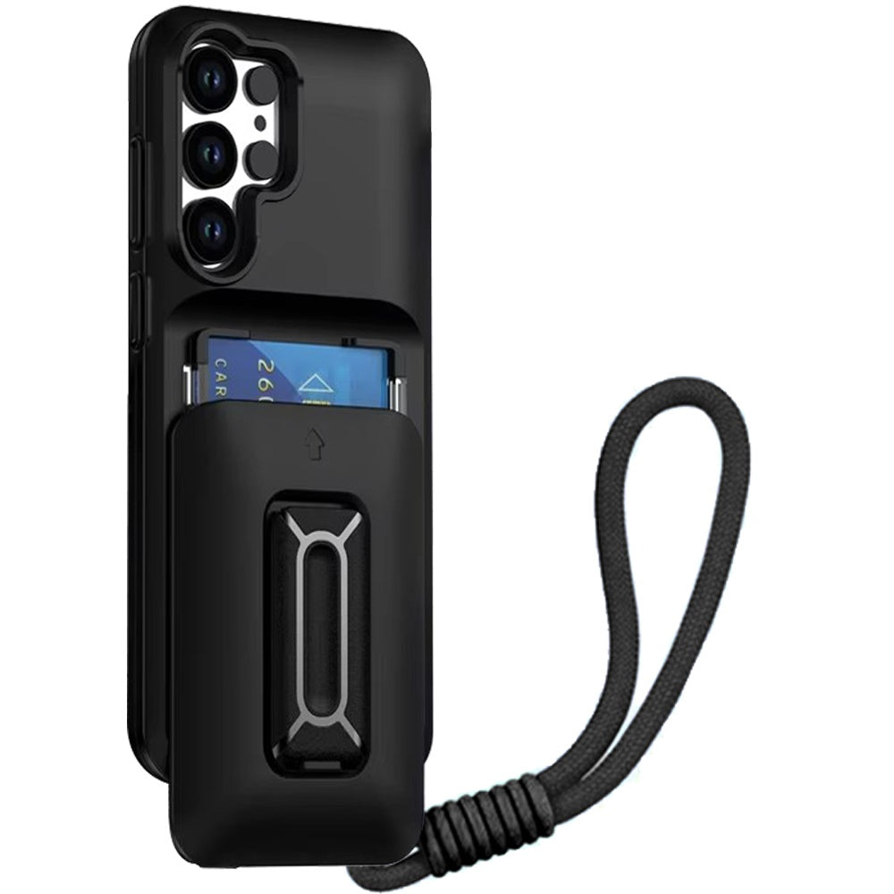 For Samsung Galaxy S26 Ultra Wallet Case with 2- Credit Card Holder, Wrist Strap & Kickstand Hybrid Shockproof TPU Case Cover
