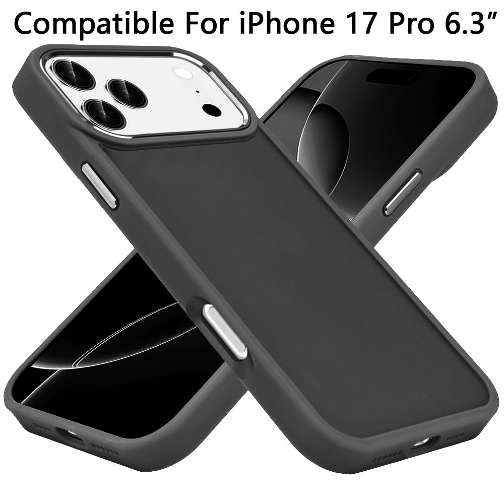 For Apple iPhone 17 Pro (6.3") Slim Fit Thin Hybrid,Frosted Matte Polished Acrylic Hard PC with TPU Rubber Frame Case Cover