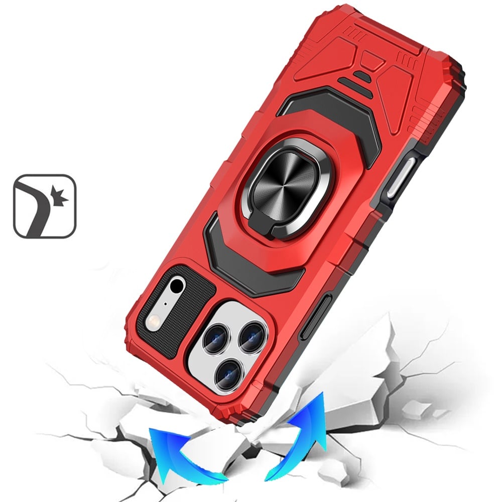 For Apple iPhone 17 Pro (6.3") Hybrid Dual Layer with 360° Rotate Magnetic Ring Stand Holder Kickstand TPU Rugged PC Shockproof Case Cover