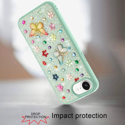 For Apple iPhone 13 Pro Max Diamond Butterfly 3D Glitter Bling Design, Slim Hybrid Sparkle Protective Cover TPU for Women Girls Case Cover