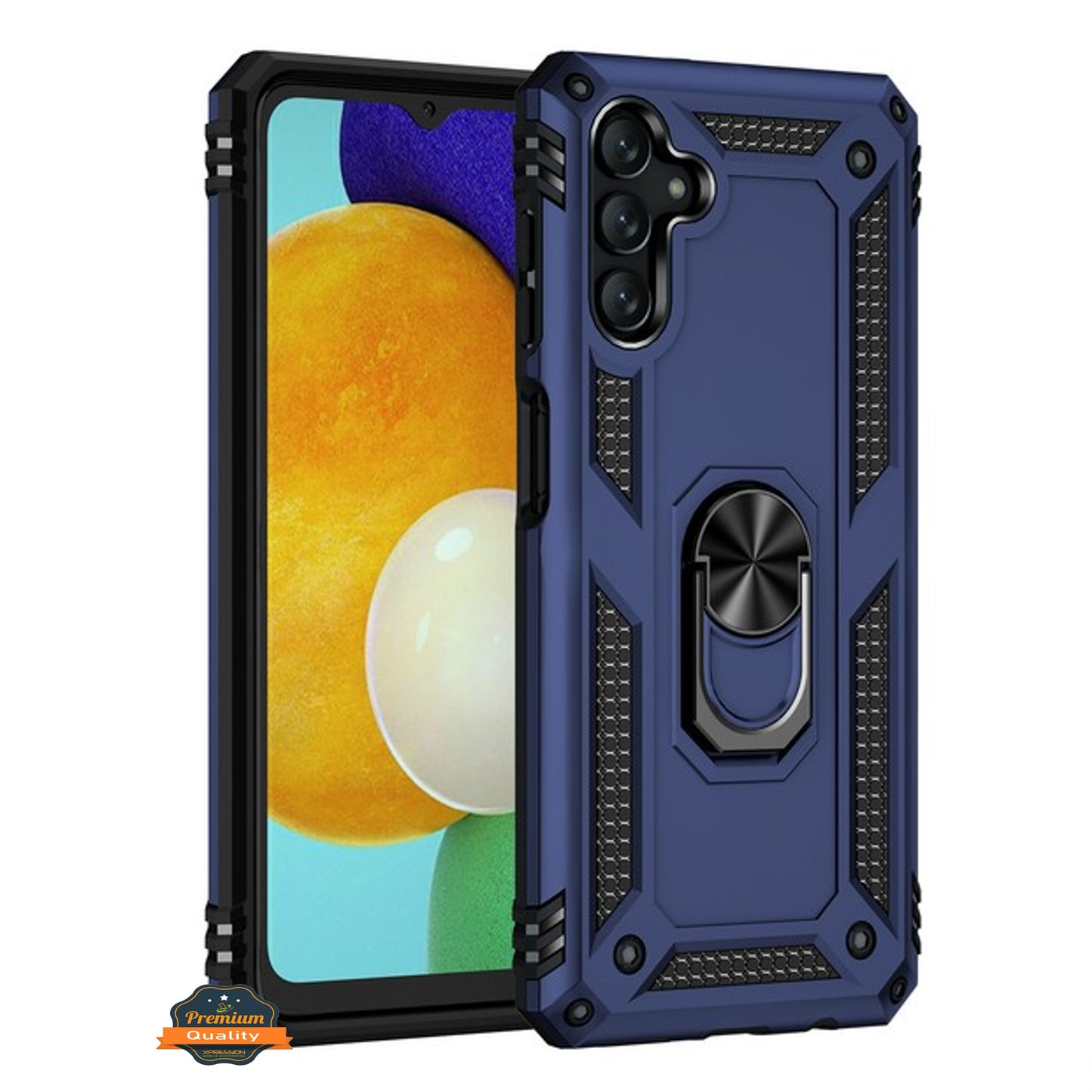 For Samsung Galaxy S24 FE /Fan Edition Shockproof Hybrid Dual Layer PC TPU with Ring Stand Metal Kickstand Heavy Duty Rugged Case Cover