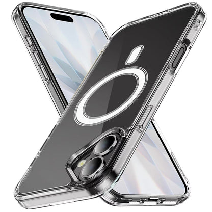 For Apple iPhone 17 (6.3") Clear Magnetic Case with Built-in Magnets Compatible with MagSafe Slim Soft TPU Bumper Case Cover Clear