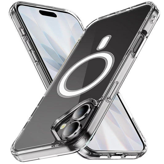 For Apple iPhone 17 (6.3") Clear Magnetic Case with Built-in Magnets Compatible with MagSafe Slim Soft TPU Bumper Case Cover Clear
