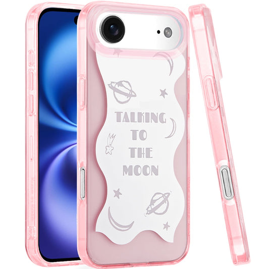 For Apple iPhone 17 AIR Stylish Pattern Fashion IMD Printed Design TPU Double Layer Slim Shockproof with Magnetic Back Case Cover Talking to the moon