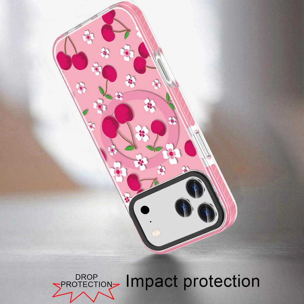 Phone Case for Apple iPhone 18 Pro/ iPhone 17 Pro Magnetic Hybrid IMD Floral Compatible with MagSafe Shockproof Slim Hybrid Fashion Design TPU Protective Cover