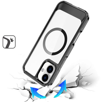 For Apple iPhone 17 AIR Transparent HQ Hybrid Slim, Shockproof, Compatible with MagSafe wireless charging & Military-Grade Case Cover Black
