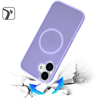 Phone Case for Apple iPhone 18 Magnetic Matte Hybrid Shockproof Smooth Grip Durable Camera Protection Anti-Slip Soft Touch TPU Armor Cover Purple