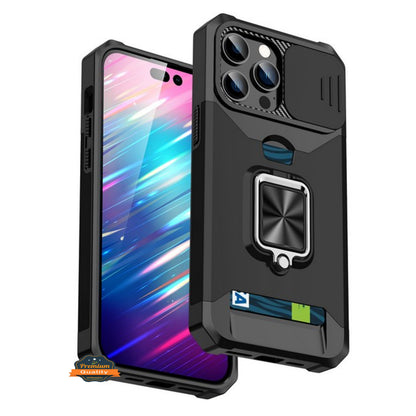 Phone Case Cover for Motorola Moto G Stylus 5G 2026 Wallet Case with Slide Camera Protector, Credit Card Slot, Ring Sand, Magnetic Car Mount Cover
