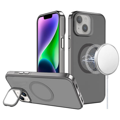 For Apple iPhone 11 Tough HQ Hybrid Case with Aluminum Frame Camera Stand, Compatible with MagSafe, Translucent Matte Shockproof Case Cover