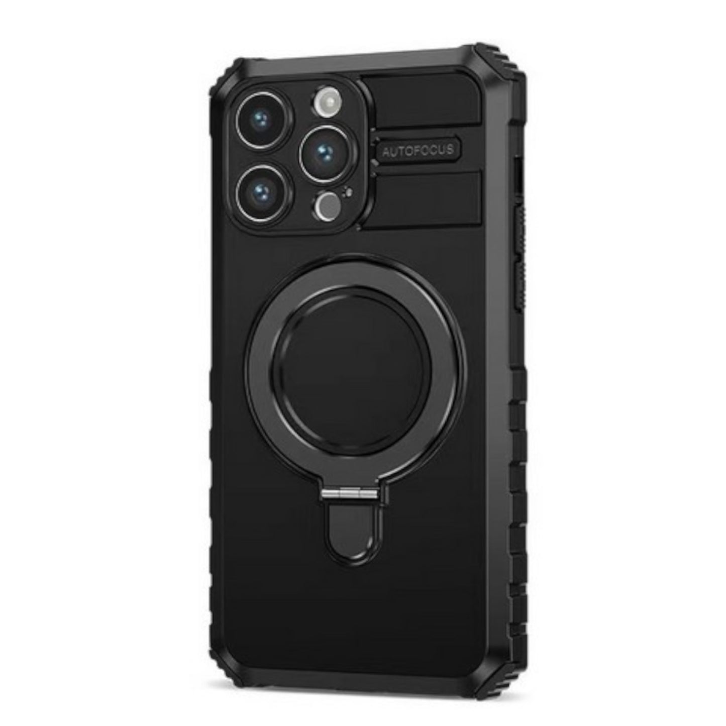 For Apple iPhone 15 (6.1") Hybrid Bumper Invisible Stand Compatible with Magsafe 360° Ring Kickstand Shockproof  Phone Case Cover