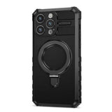 For Apple iPhone 15 Pro (6.1") Hybrid Bumper Invisible Stand Compatible with Magsafe 360° Ring Kickstand Shockproof  Phone Case Cover