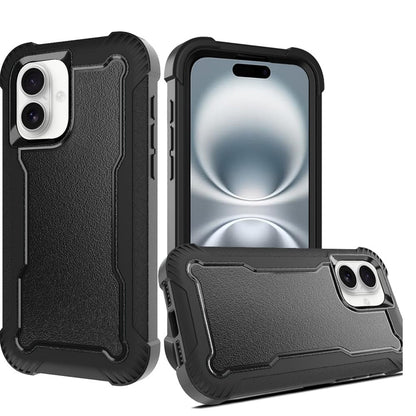 For Apple iPhone 16 Plus Tough Hybrid Case - Shockproof 3-in-1 Armor Full-Body Protection PC + TPU Rubber Bumper Frame Case Cover