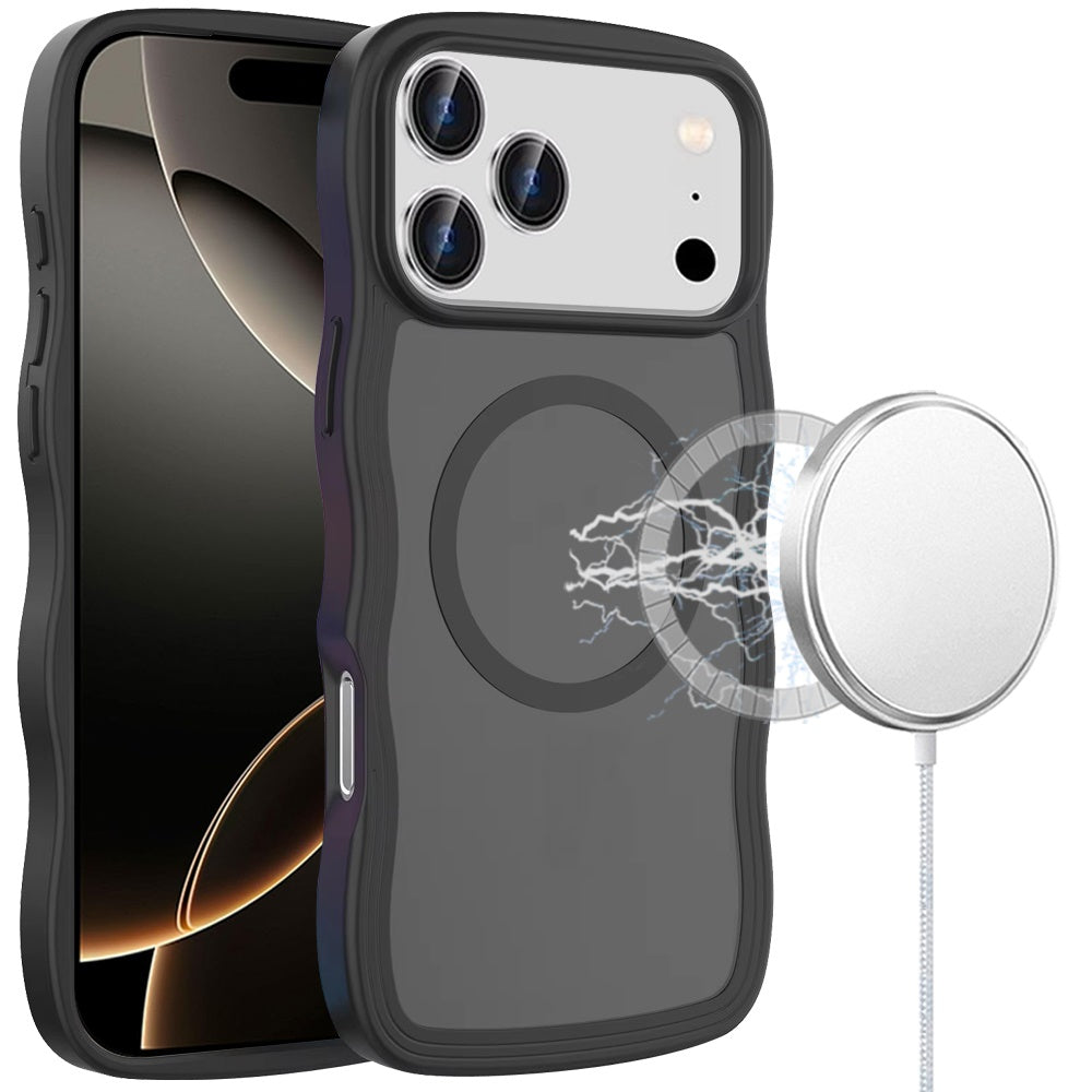 For Apple iPhone 17 Pro (6.3") Grip Hand Magnetic Hybrid Case Shockproof Protection Matte Skin Rubber TPU + PC Case Cover