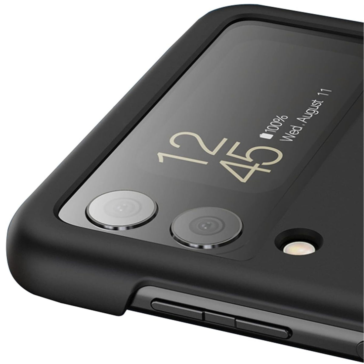For Samsung Galaxy Z Flip 7 Painted Matte Finish TPU Silicone Case, Soft Grip Shockproof Slim Thin, Non-Slip Texture Case Cover Black