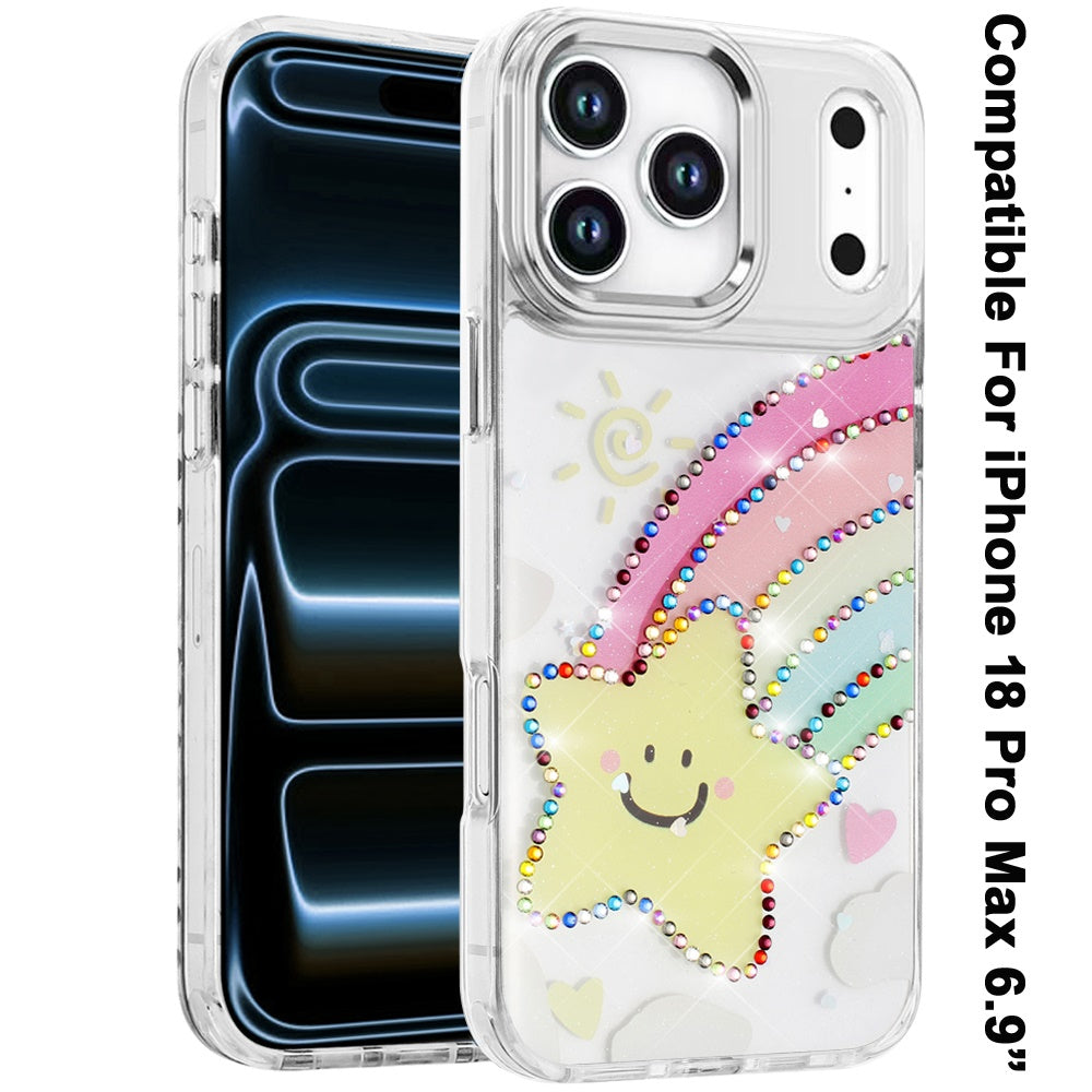 Phone Case for Apple iPhone 18 Pro Max Butterfly Resin Epoxy Diamond Bling Metal Edge Shockproof Hybrid Luxury Protective Durable Stylish Fashion Grip Cover