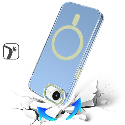 For Apple iPhone 17E /16E Clear Transparent Case Matching Circle Design, Hybrid TPU Hard Shell, Support Magsafe Charger Case Cover