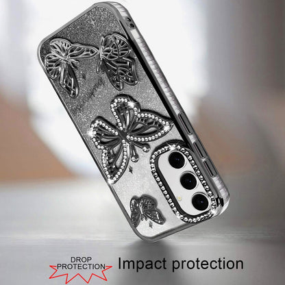 Phone Case for Samsung Galaxy A16 5G Butterfly Freedom Shimmer Glitter Thick TPU Shockproof Anti Slip Durable Protective Design Cover