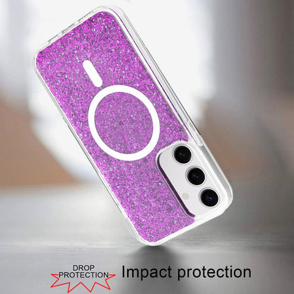Hybrid Epoxy Glitter Shiny Flower Design Stylish Fashion Case, Magnetic MagSafe Compatible, Shockproof