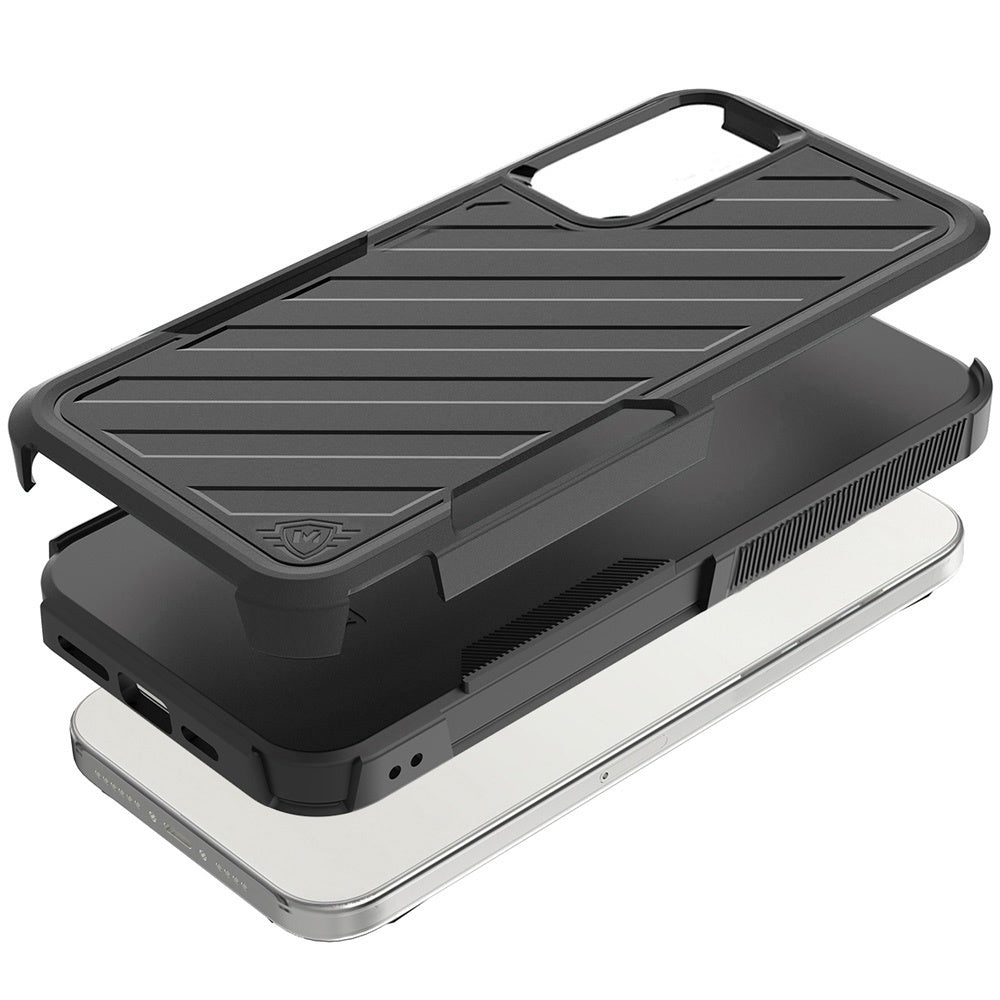 For Apple iPhone 17E /16E Premium Hybrid Rugged lined Shockproof Textured 2-in-1 Non-Slip Hard PC & TPU Non Slip Tough Case Cover