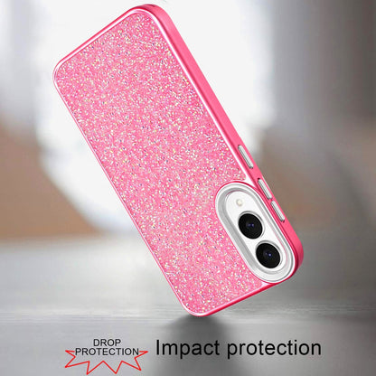 For Samsung Galaxy S25 Edge Crystal Sparkle Diamond Glass Full Mini Glitter Bling Frame TPU Hybrid Protective Case Cover