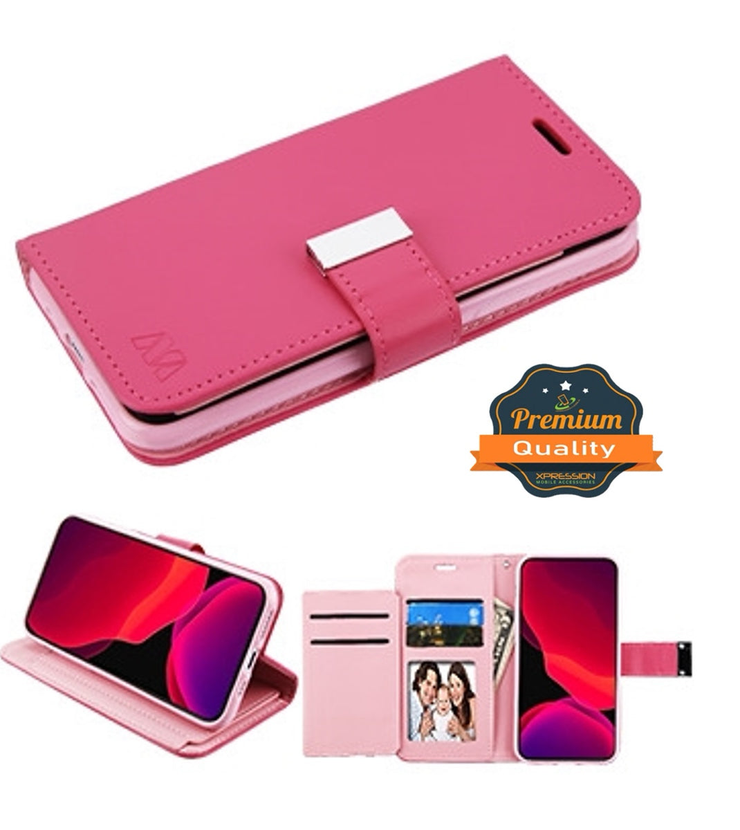 For Motorola Moto G Power 5G 2026 PU leather Wallet 6 Card Slots folio with Wrist Strap & Kickstand Pouch Flip Shockproof Case Cover Pink