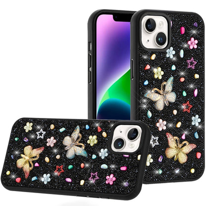 Phone Case for Apple iPhone 14 3D Butterfly Diamond Bling Glitter Shockproof Stylish Protective Luxury Hybrid Sparkly Durable Grip Design Cover
