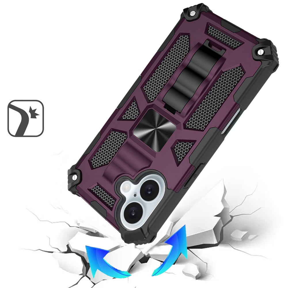 Built in Magnetic Hiden Kickstand Shockproof Rugged Armor Grip Hybrid Heavy Duty Anti Slip Protective Style