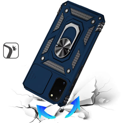 For Samsung Galaxy S20 5G Hybrid Ring Shockproof with 360° Rotate Ring Kickstand, Camera Lens Protection, Soft Edge Bumper Case Cover