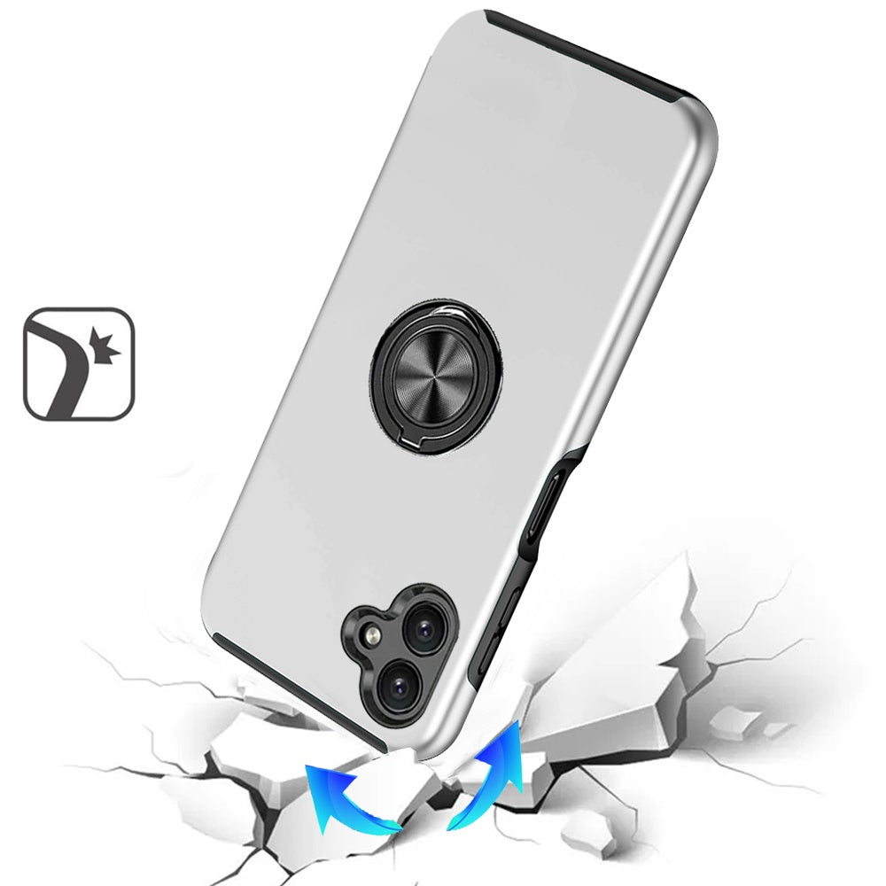 Phone Case for Samsung Galaxy A08 4G, A07 5G, A07 4G Invisible Ring Stand Shockproof Anti Slip Durable Grip Protective Hybrid Slim Fit Magnetic Car Mount Holder Cover