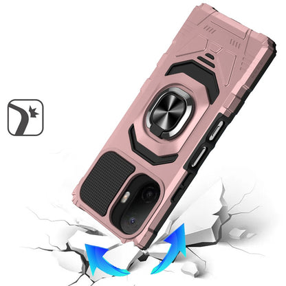Phone Case for TCL K70 5G Rugged Hybrid Dual Layer Magnetic Ring Stand Armor Shock Absorbing Heavy Duty TPU Reinforced Bumper Cover