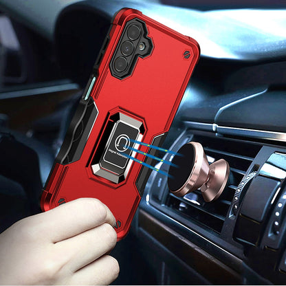 For Samsung Galaxy A17 5G Hybrid Stand Magnetic Ring Holder Kickstand Heavy Duty Rugged Drop Silicone & Hard PC Shockproof Case Cover