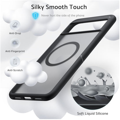 For Google Pixel 9A Frosted Translucent Case with MagSafe Compatible Slim, Shockproof Protective Matte TPU Military Grade Tough Case Cover Black