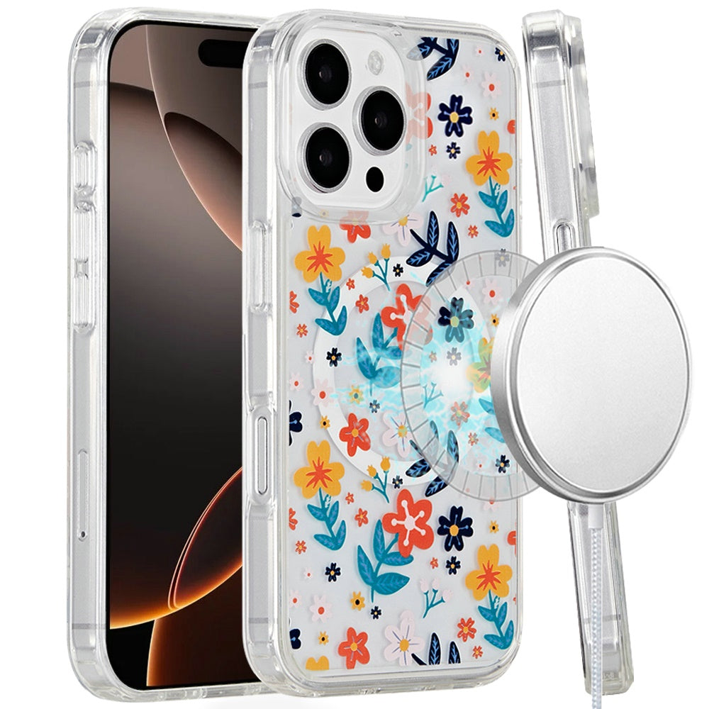 For Apple iPhone 16 Pro Max (6.9") Magsafe Case Cute Pattern Design Durable Shockproof SlimTPU Hard Back [Compatible with Magsafe] Case Cover
