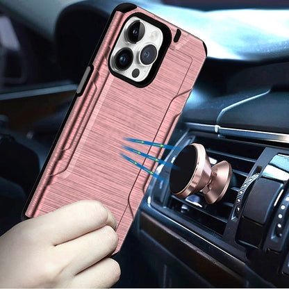 Phone Case for Apple iPhone 15 Pro Brushed Hybrid Dual Layer Shockproof Rugged Armor Reinforced Bumper Scratch Resistant Slim Fit Cover Pink