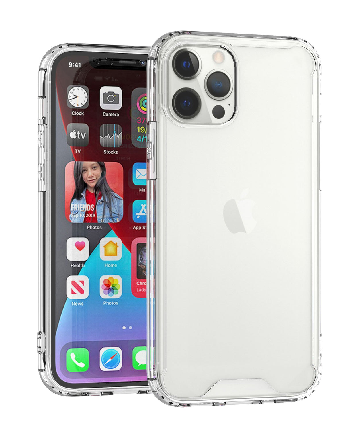 For Apple iPhone SE 3 (2022) SE/8/7 Clear Colored Shockproof Transparent Hard PC + Rubber TPU Hybrid Bumper Shell Slim Protective Case Cover Clear+Clear