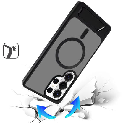 For Apple iPhone 17E /16E Matte Magnetic Circle Back TPU Hybrid Drop Protection with Metal Kickstand Shockproof Design Case Cover
