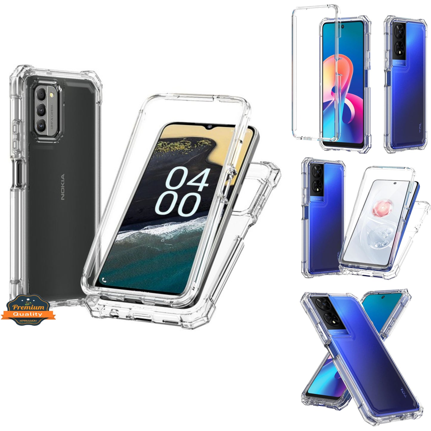 For Samsung Galaxy Xcover 6, Samsung Galaxy Xcover 6 Pro Full-Body Dual Layer Hybrid Case Slim, Drop-Proof TPU Hard PC, Durable Corner Front Bumper Protector Case Cover Clear Transparent