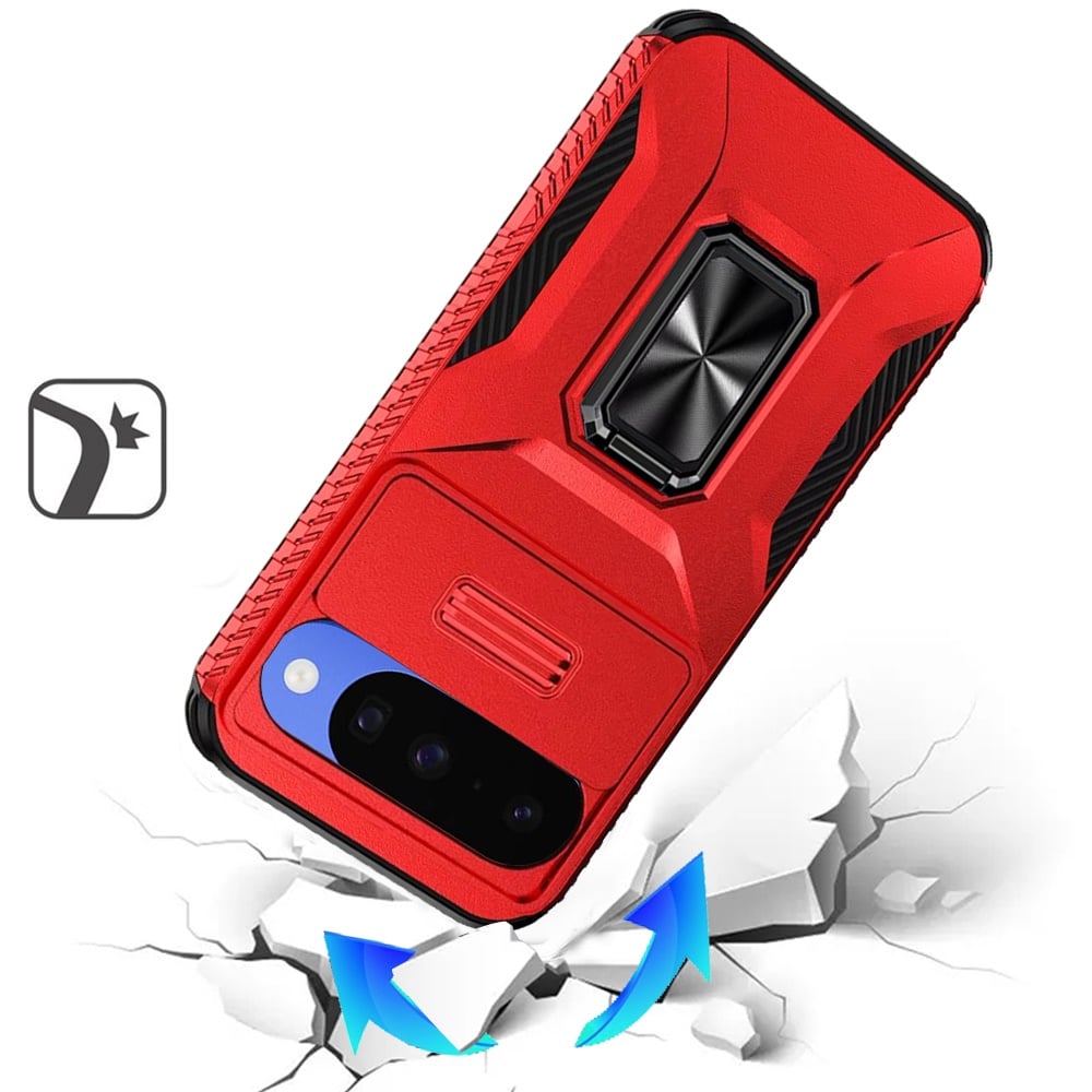 Phone Case for Google Pixel 11 /11 Pro Magnetic Ring Stand Camera Protection Shockproof Heavy Duty Kickstand Rugged Grip Anti Scratch Hybrid Cover
