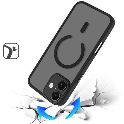 Phone Case for Apple iPhone 17 (6.3") Matte Frosted Magnetic Back Hybrid Hard PC Soft TPU Camera Protection Slim Shock Absorbing Anti Fingerprint Cover