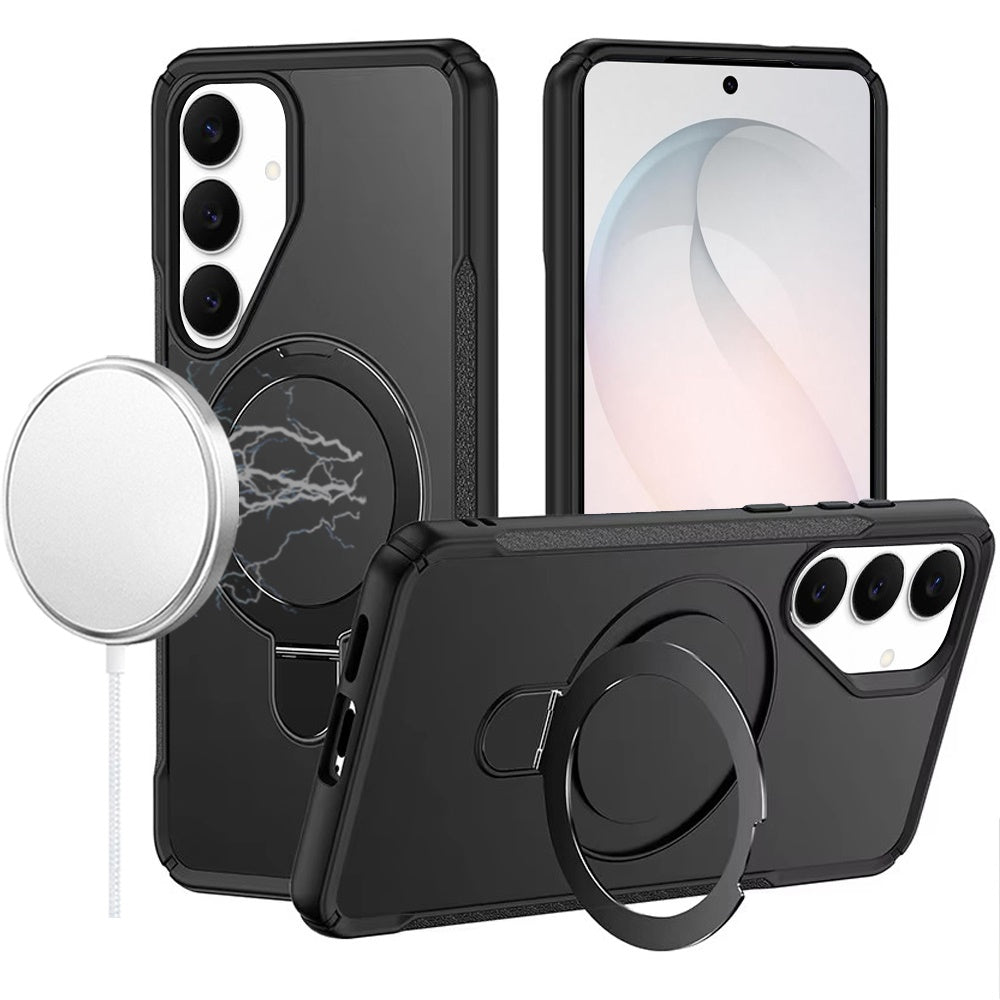 Phone Case for Samsung Galaxy S26 FE /Fan Edition Magnetic Ring Stand Matte Finish Shockproof Grip Slim Armor Heavy Duty TPU Protective Hybrid Cover