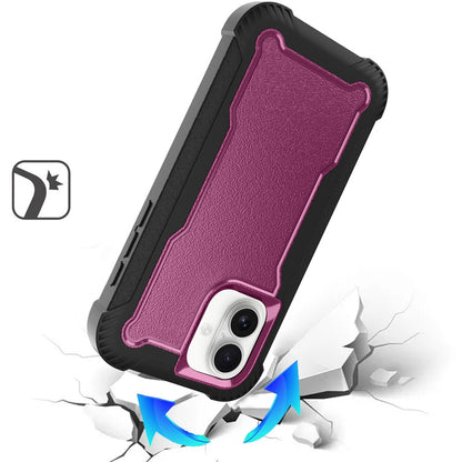 For Apple iPhone 16 Plus Transparent Shock Absorption PC + TPU Rubber Gel Thick 3mm Hybrid Silicone Slim Fit Back Case Cover Clear