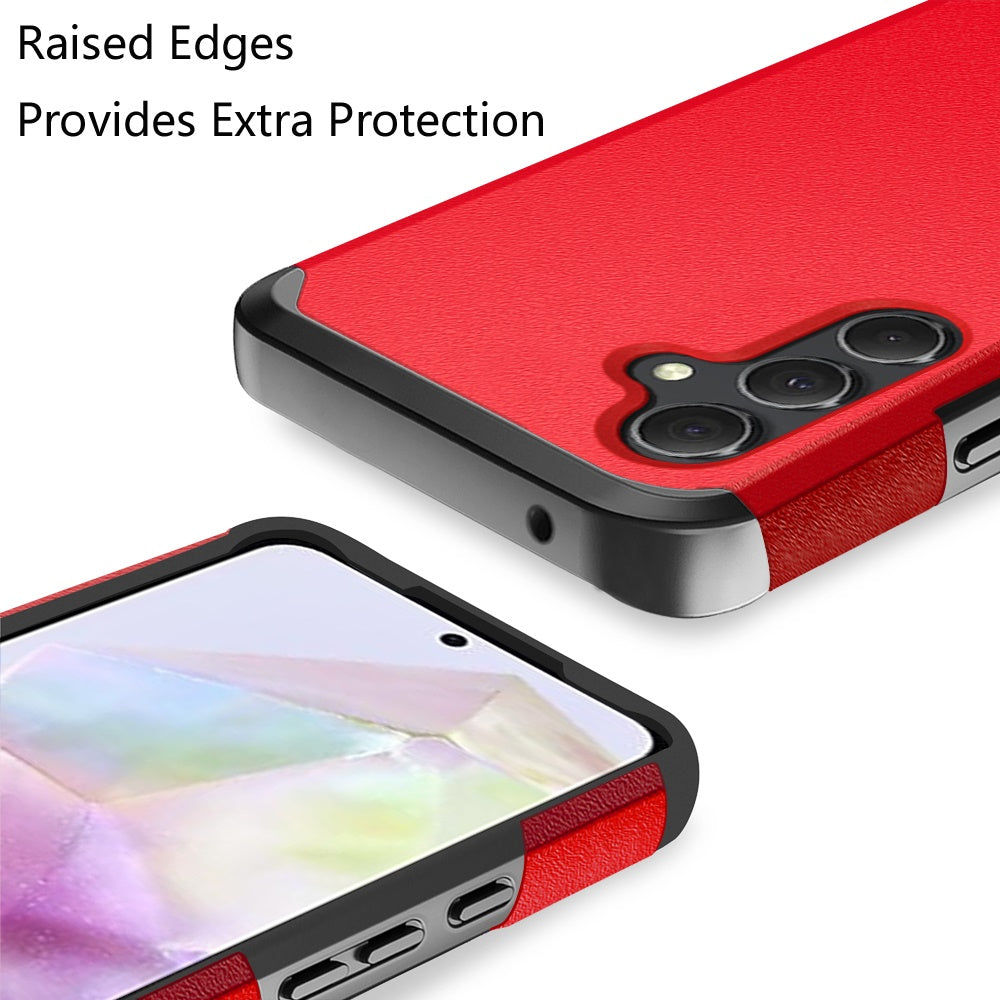 Phone Case for Samsung Galaxy A56/ A36 Slim Tough Shockproof Heavy Duty Hybrid Armor Anti Slip Durable Grip Dual Layer TPU Protective Hard Shell Cover Red
